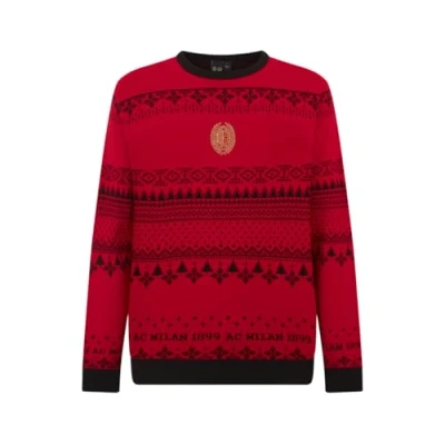 Image de A.C. Milan Pull de Noël, Fantasy Noël en Coton Doux et Confortable, Produit Officiel Unisexe, XXL
