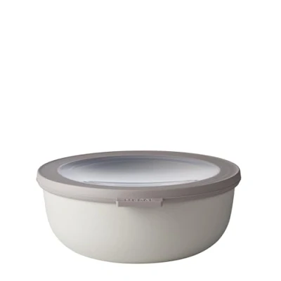 Image de Mepal Bol Multifonction Cirqula Rond Boîte Conservation Alimentaire avec Couvercle Convient comme de Hermétique pour le Réfrigérateur, Micro ondes &amp; Congélateur 1250 ml Nordic white
