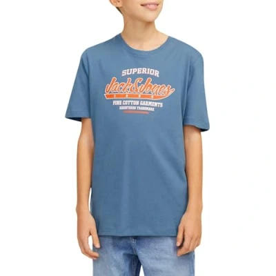 Image de JACK &amp; JONES Jjelogo Tee SS Oneck 2col 24/25 Noos JNR T Shirt, oceanview, 164 Garçon