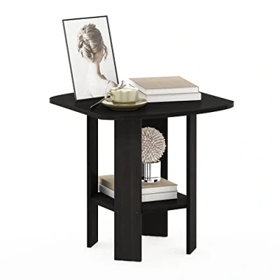 Image de Furinno Design Simple Table d&#039;Appoint de Chevet avec Tiroir Poubelle, Paquet 2, Expresso