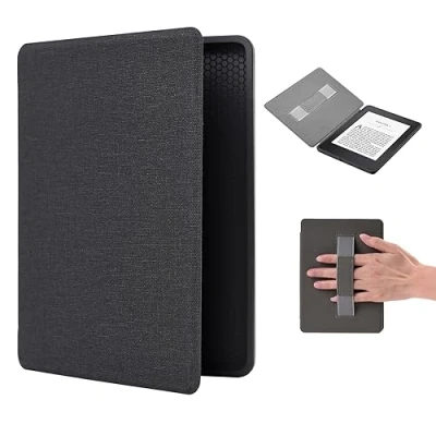 Image de Etui Kindle Paperwhite 11 2021, 6,8&quot; Protection Coque e Reader, Pochette léger pour Enfant avec Fonction Sommeil/éveil Automatique et dragonne Smart Cases Noir