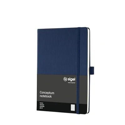 Image de SIGEL CO656 Carnet de notes premium à petits carreaux, A5, couverture rigide, bleu Conceptum