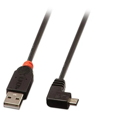 Image de Lindy Câble USB 2.0 Type A/Micro B coudé, 1m