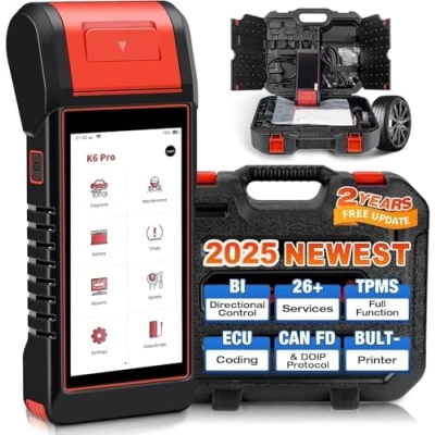 Image de KINGBOLEN K6 Pro Valise Diagnostic Francais,OBD II Voiture avec Codage ECU, 26+Reset, Can FD/DoIP, FCA Auto Auth, Test Actif, BMS/TPMS/Imprimante Intégrée, Testeur de Batterie