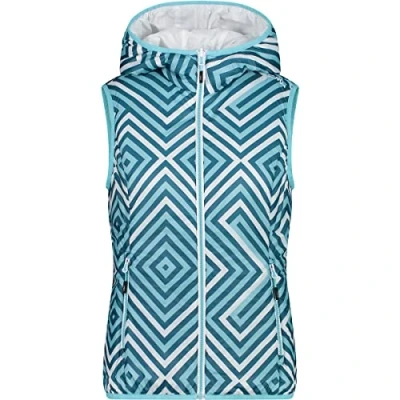 Image de CMP Gilet femme réversible à capuche fixe, Bleu ciel poussiéreux, XS