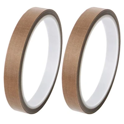 Image de GTIWUNG Lot de 2 Haute Température Ruban, Ruban Adhésif PTFE, Bande Téflon, Tissu Verre Enduit 13mm x 10m