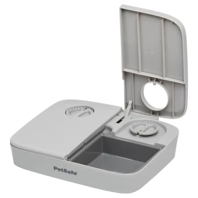 Image de PetSafe Distributeur Automatique à 2 Repas, minuteries intégrées, Bol de Nourriture sans BPA, adapté aux Aliments secs, Gris