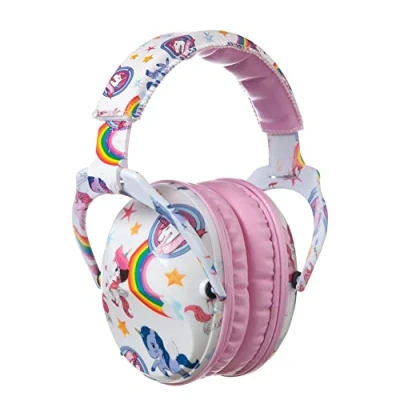 Image de PROTEAR Protections auditives SNR 28 dB pour enfants Casque Anti Bruit Enfant idéale les sous feux d&#039;artifice,les événements sportifs et environnements bruyants(Rose,Unicorn)