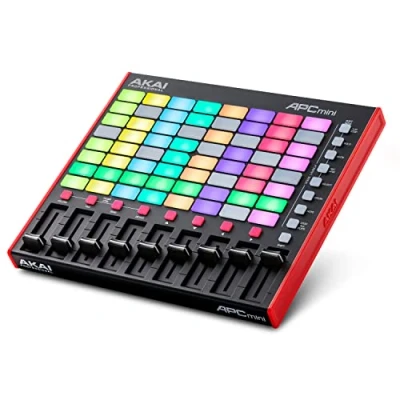 Image de Akai APC Mini MK2 professionnel Contrôleur MIDI USB pour lancer des clips avec Ableton Live Lite, 64 pads RGB, modes Drum and Note et MIDIMixer