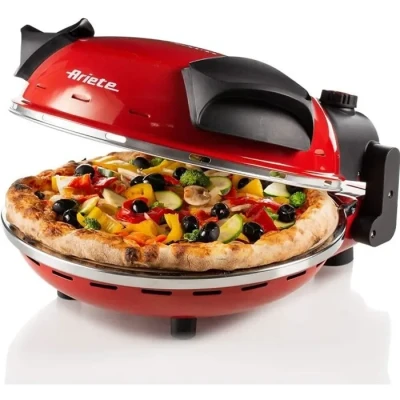Image de Ariete 909 Four à Pizza, 400 Degrés, Cuit une Pizza en 4 minutes, Plaque Pierre Réfractaire de 33 cm Diamètre, 1200 watts A70