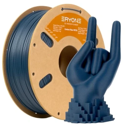 Image de ERYONE PETG Filament en Fibre de Carbone 1,75 mm, Imprimante 3D Précision Dimensionnelle +/ 0,03 1 kg Spool,Bleu