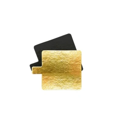Image de SCRAP COOKING ScrapCooking 10 Supports à Gâteaux Individuels Carrés 8 x cm Carton Réversible Doré &amp; Noir Réutilisables Petits Disques Semelles Pâtisserie Fabriqués en France 5213