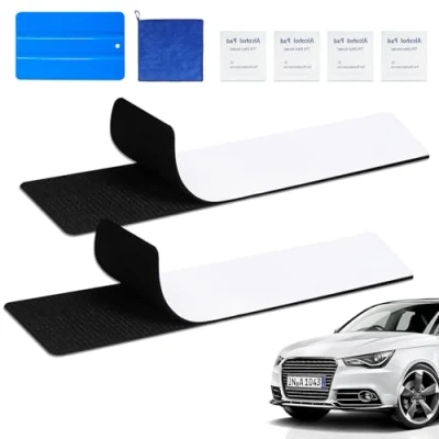 Image de WUFANC Porte Plaque Immatriculation, Autocollant pour D&#039;Immatriculation, sans Cadre, Support De D&#039;Immatriculation Tous Les Véhicules Standard