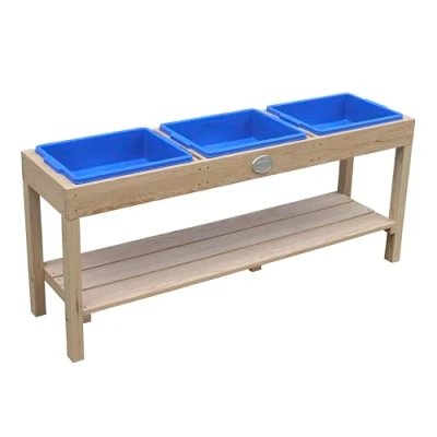 Image de AXI Table à Sable et Eau en Bois d&#039;activité avec 3 récipients Une étagère 124 x 50 cm