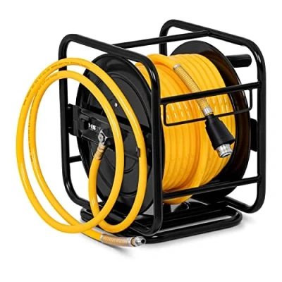 Image de MSW Enrouleur De Tuyau Air Comprimé Dévidoir Pneumatique PRO A 30 (Pivotant sur 180, m + 2 m, Raccord 3/8&quot;, PU/Acier)