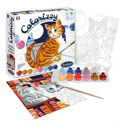 Image de SentoSphère Colorizzy Cats Paint by Number Kit CHATS, 4503, 1 Unité (Lot de 1)