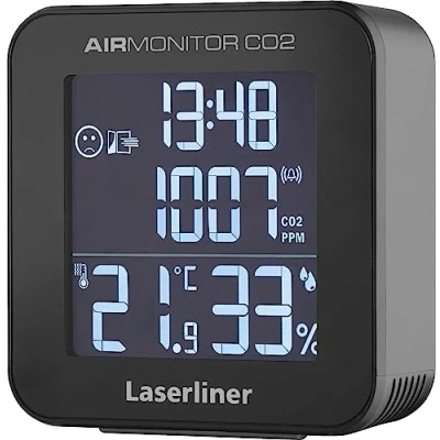 Image de Umarex Laserline AirMonitor CO2 (avec Affichage, avec capteur de Technologie NDIR, Signal Acoustique et Optique en Cas recommandation Ventilation) 082.427A