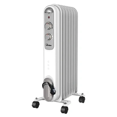 Image de ARDES AR4R07S Curvy Radiateur à Huile 7 éléments Chauffants Chauffant 3 puissances 1500W avec Voyant Lumineux et Thermostat de contrôle la température