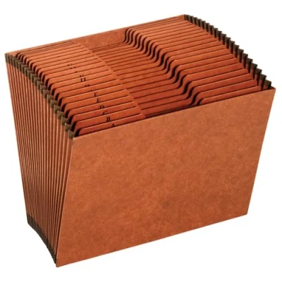 Image de Globe Weis PFXR217AHD/Pendaflex Dossier extensible ultra résistant avec ouverture sur le dessus 21 poches A Z onglets découpés 1/3 Format lettre Marron (R217AHD)