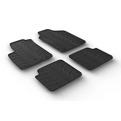 Image de Gledring 0148 Ensemble de tapis sol Caoutchouc avant et arrière 4 noir 750mm 550mm FIAT: 500 3 portes