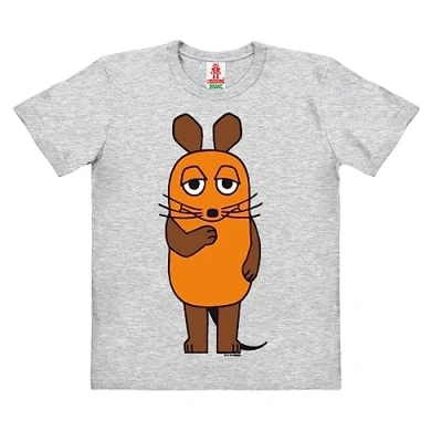 Image de Logoshirt® Die Sendung mit der Maus I Souris T Shirt imprimé Enfant Fille &amp; Garçon Manches Courtes Gris Design Original sous Licence Taille 3 4 Ans