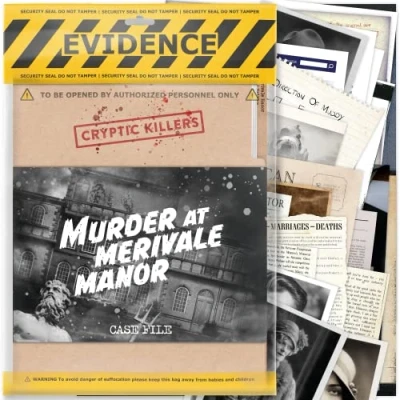 Image de Cryptic Killers Unsolved Murder Mystery Game Cold Case Files Investigation Detective Evidence &amp; Crime File Individus, Rendez Vous et Jeux de fête « at Merivale Manor »