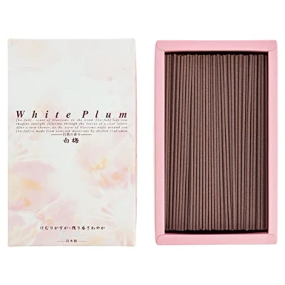 Image de Nippon Kodo Encens Japonais Ka fuh Prune Blanc, Grande Boîte d&#039;encens, à Faible fumée