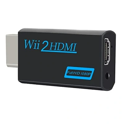 Image de Adaptateur Wii Hdmi, Convertisseur Vers Prend En Charge Tous Les Modes D&#039;Affichage Hd 1080p Avec Sortie Audio 3,5 Mm Et Hdmi Pour Moniteur Wii, Tv, Projecteur (Le Noir)