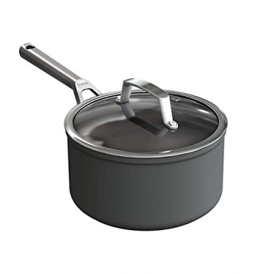 Image de Ninja Foodi ZEROSTICK Casserole de 18cm avec Couvercle en Verre, Durable, Antiadhésif, Alu Anodisé, Induction, Va au Lave Vaisselle et Four Jusqu&#039;à 260C, Poignée Inox, Gris C30220EU