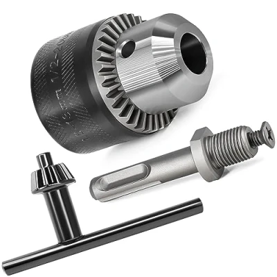 Image de S&amp;R Adaptateur SDS Plus Mandrin Perceuse 1,5 13 mm 1/2 20 UNF avec et Clé de Serrage