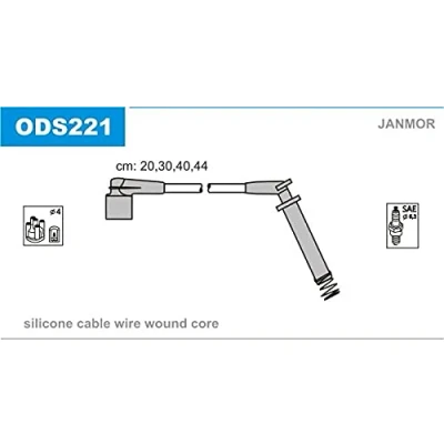 Image de JANMOR ODS221 Jeu De Fils d&#039;Allumage OPEL: Corsa B 3/5 portes, Astra F CC, A CC