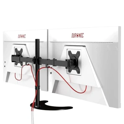 Image de Support pour 2 écrans DURONIC DM15D2 Réglable en hauteur Charge max 8 kg Moniteurs 13 27 pouces