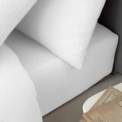 Image de Catherine Lansfield Drap Housse en Coton brossé pour lit Simple Blanc