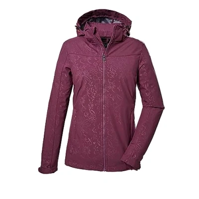 Image de Killtec Femmes Veste softshell/veste d&#039;extérieur avec capuche amovible KOS 40 WMN SFTSHLL JCKT, aubergine, 46, 41280 000