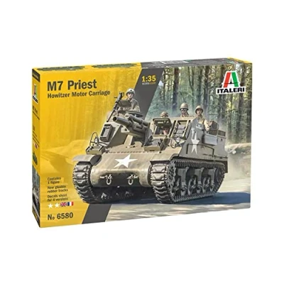 Image de Italeri 1:35 US M 7 Priest Howitzer Self Prop, modélisme, Bricolage, Loisirs, Collage, kit de Construction en Plastique, 6580S, Bleu Marine Vert