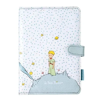 Image de Le Petit Prince Jour Paris Protège Carnet de Santé avec étoiles Bleu 17 x 23,5 Coton Enduit