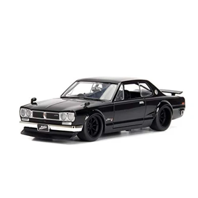 Image de Jada 253203004 Toys Fast &amp; Furious Brian&#039;s 1971 Nissan Skyline GT R 2000 (C10) Voiture Tuning à l&#039;échelle 1/24 avec Spoiler, Portes ouvrantes, Capot et Coffre, Roue Libre, Noir