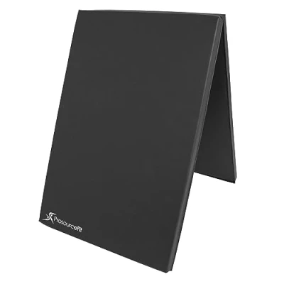 Image de ProsourceFit Bi Fold Folding Thick Exercise Mat 6’x2’ with Carrying Handles for MMA, Gymnastics Core Workouts, Black