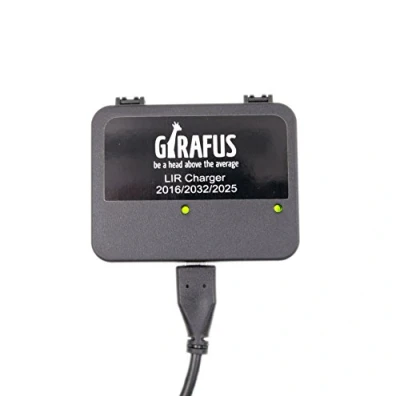Image de Girafus Chargeur Piles Bouton Rechargeables/Piles Plates CR2032 CR2025 CR2016 Rechargeable &gt; LIR 2032/2016 / 2025 Lithium ION/Universel: Convient pour Toute Prise USB/