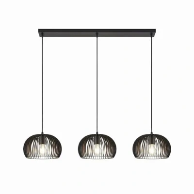 Image de Lindby Suspension Jusra à intensité variable (Antique, Classic) en Noir Métal e. a. pour Salon &amp; Salle manger (à 3 lampes, E27), Luminaire, Lampe Plafond, Luminaire Plafonnier,