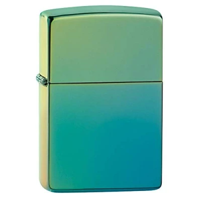 Image de Zippo 49191 Briquet Coupe Vent avec Finition Miroir Bleu Sarcelle/Jaune Citron Taille Unique