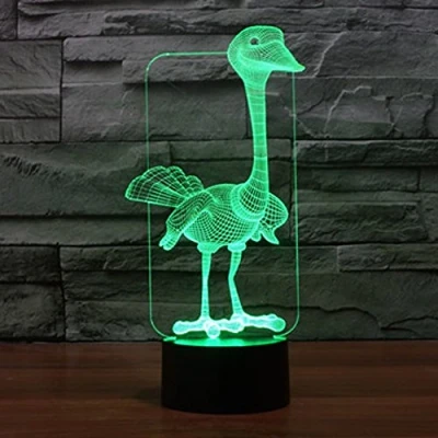 Image de HPBN8 Ltd 3D Autruche LED Lampe Lumières Décoration Lampes Touch Control 7 Couleurs Change Veilleuse USB Powered Enfants Cadeau Anniversaire Noël Cadeaux