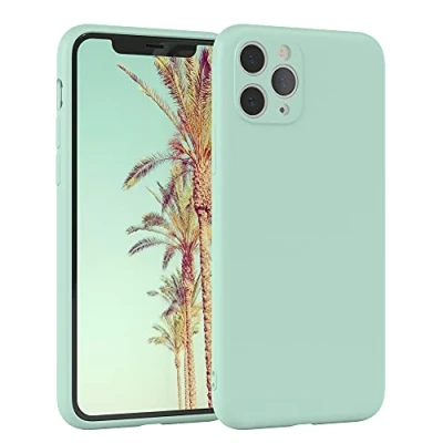 Image de EAZY CASE Coque de protection en silicone pour iPhone 11 Pro, vert, souple, résistante aux chocs, avec l&#039;appareil photo, fine et qualité supérieure, TPU, vert menthe
