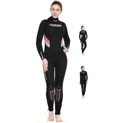 Image de Cressi Castoro Lady&#039; Combinaison Plongée Néoprène High Stretch Femme, Noir/Aiguemarine, L