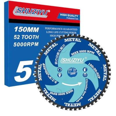 Image de LSHUZIYU 150mm 52T, Trait De Scie Super Fin 1.5mm, Lame Circulaire, Trou 20mm Avec Rondelle 15.88 10mm, Sans Fil Comme Accessoires, Métal, Barre Fer En Acier, Tôle