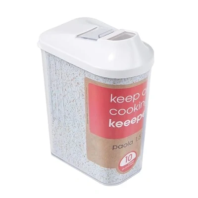 Image de keeeper Boîte Verseuse pour Aliments Secs, Couvercle de Dosage Réglable, Plastique , 1,5 l, 11,5 x 7 21 cm, Paola, Blanc