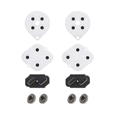 Image de ECSiNG 2 Set Coussinet de Bouton Conducteur en Silicone Pièce Réparation Remplacement Manette Compatible avec Super Snes
