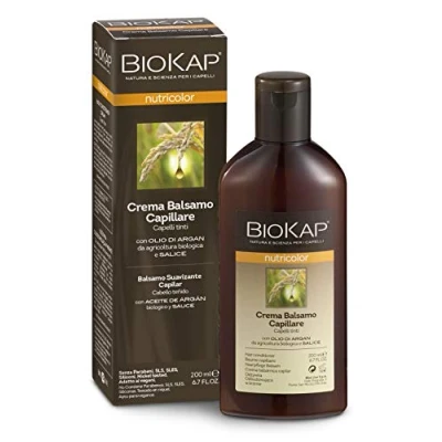 Image de BIOKAP Nutricolor Après shampoing de qualité supérieure 200 ml Pour cheveux colorés Ingrédients actifs végétaux Huile d&#039;argan bio Extrait saule Romarin Eucalyptus Végétalien