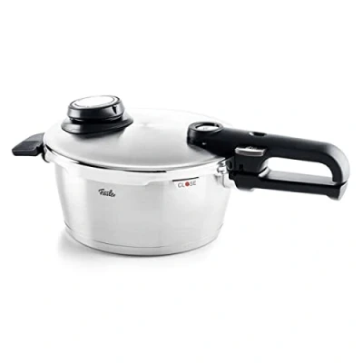 Image de Fissler Vitavit Premium Autocuiseur (2,5 l, Ø 18 cm) Marmite à Pression en Acier Inoxydable, 4 Niveaux de Cuisson, avec Panier Compatible Induction