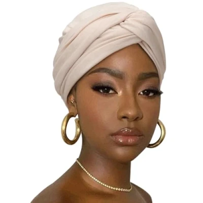 Image de DRESHOW Turban pour Femmes en Douceur Doublé Jersey Extensible Headwrap Léger Respirant Couleur Unie